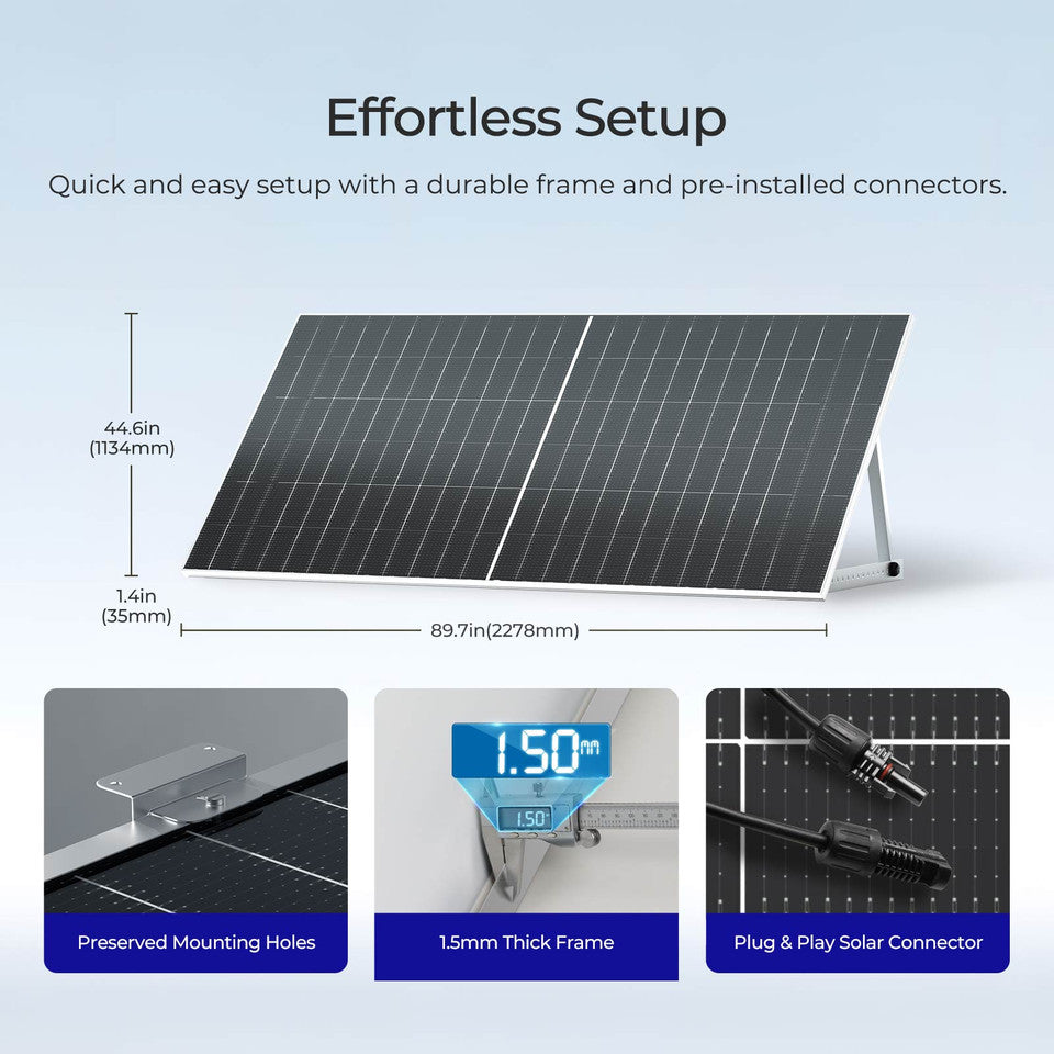 Renogy 2PCS Bifacial 590 Watt N-Type Monocrystalline Solar Panel RSP590DCT-144x2-US