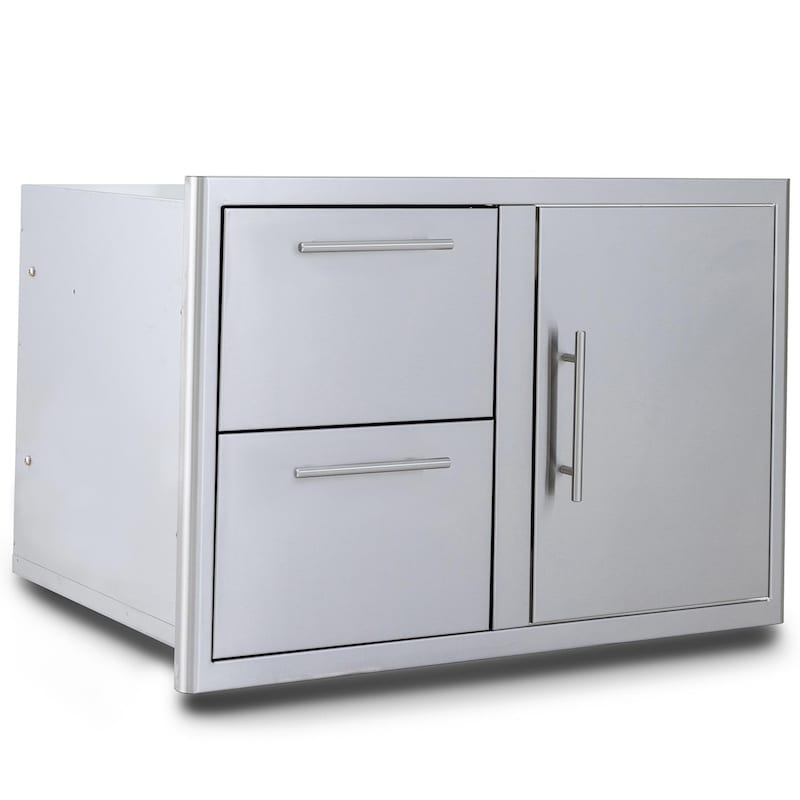 Blaze 32-Inch Stainless Steel Access Door & Double Drawer Combo - BLZ-DDC-R-LTSC