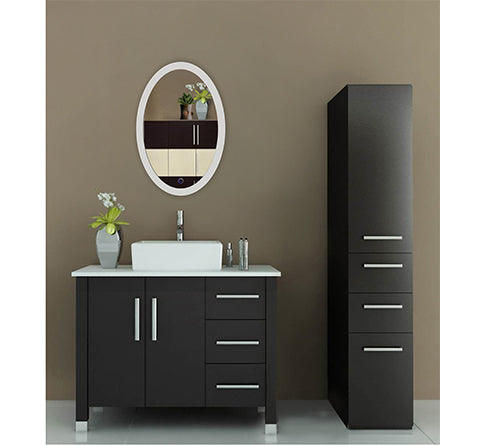 Krugg Sol Oval 20″ x 30″ LED Bathroom Mirror w/ Dimmer & Defogger | Oval Back-lit Vanity Mirror