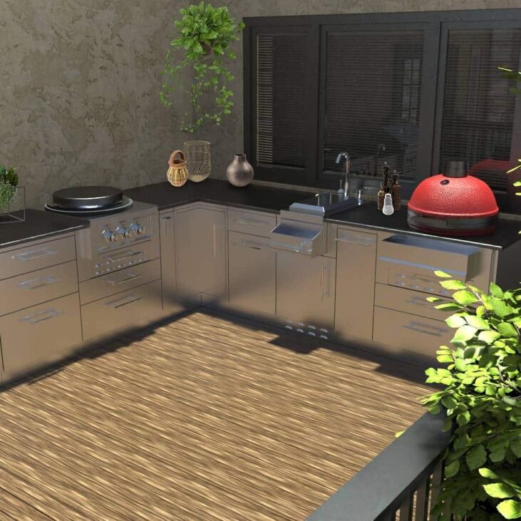 Sunstone 30″ Kamado Base Cabinet for UpTo 24 In. Dia. Kamado and for Sunstone Power Cirque – SUN24PCB – SAC30KBDC