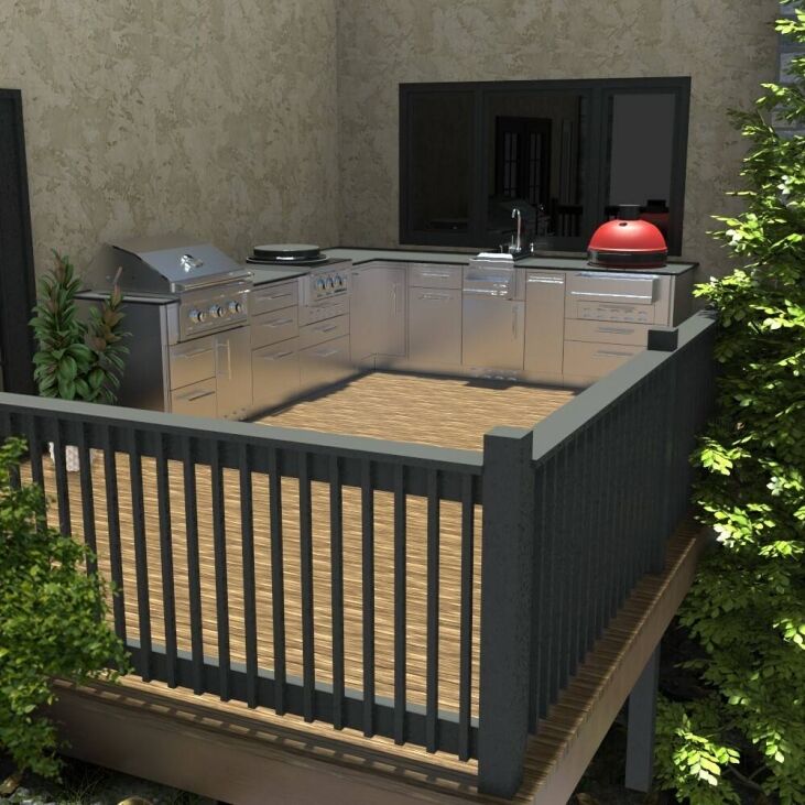 Sunstone 30″ Kamado Base Cabinet for UpTo 24 In. Dia. Kamado and for Sunstone Power Cirque – SUN24PCB – SAC30KBDC