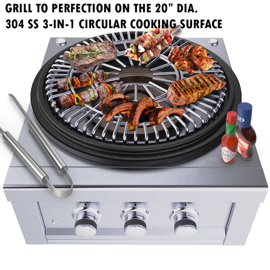 Sunstone 24” Power Cirque™ “Flat-Top Griller Package” – SUN24PCB-PB