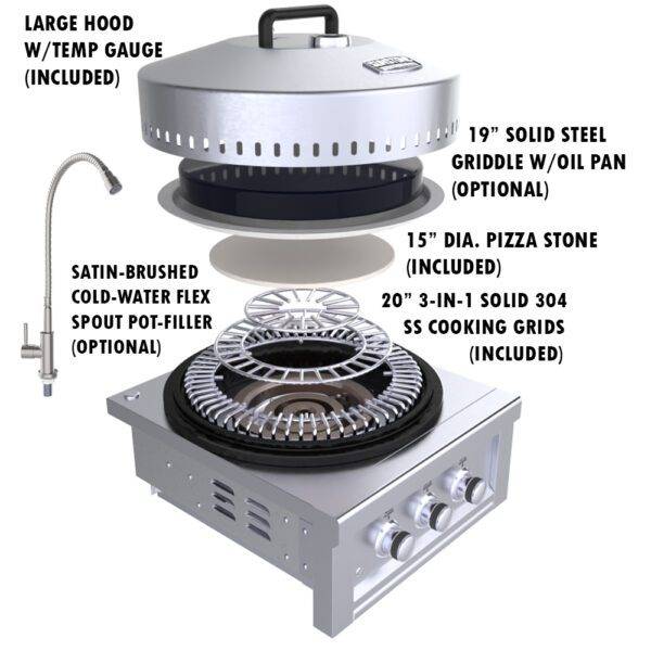 Sunstone 24” Power Cirque™ “Flat-Top Griller Package” – SUN24PCB-PB