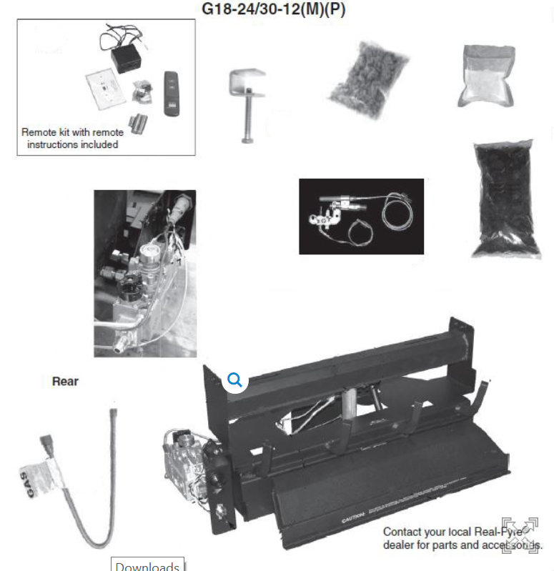 Peterson Gas Logs - Om Vf Burner 18/24/30 LP - G18243012P