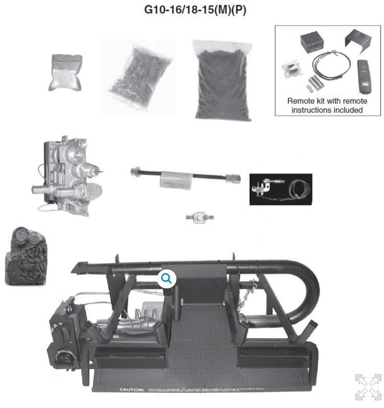 Peterson Gas Logs - 16/18" Vf Burner W/Varibale Remote - G10161815P