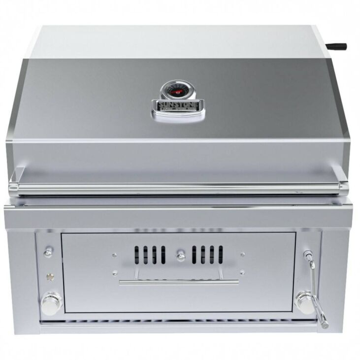 Sunstone® Series 30” Gas Burners Hybrid Single Zone Charcoal/Wood Burning w/Infra-Red Burner Grill – SUNCHZ30