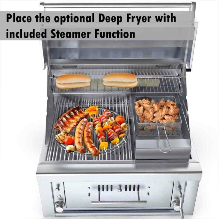 Sunstone® Series 30” Gas Burners Hybrid Single Zone Charcoal/Wood Burning w/Infra-Red Burner Grill – SUNCHZ30