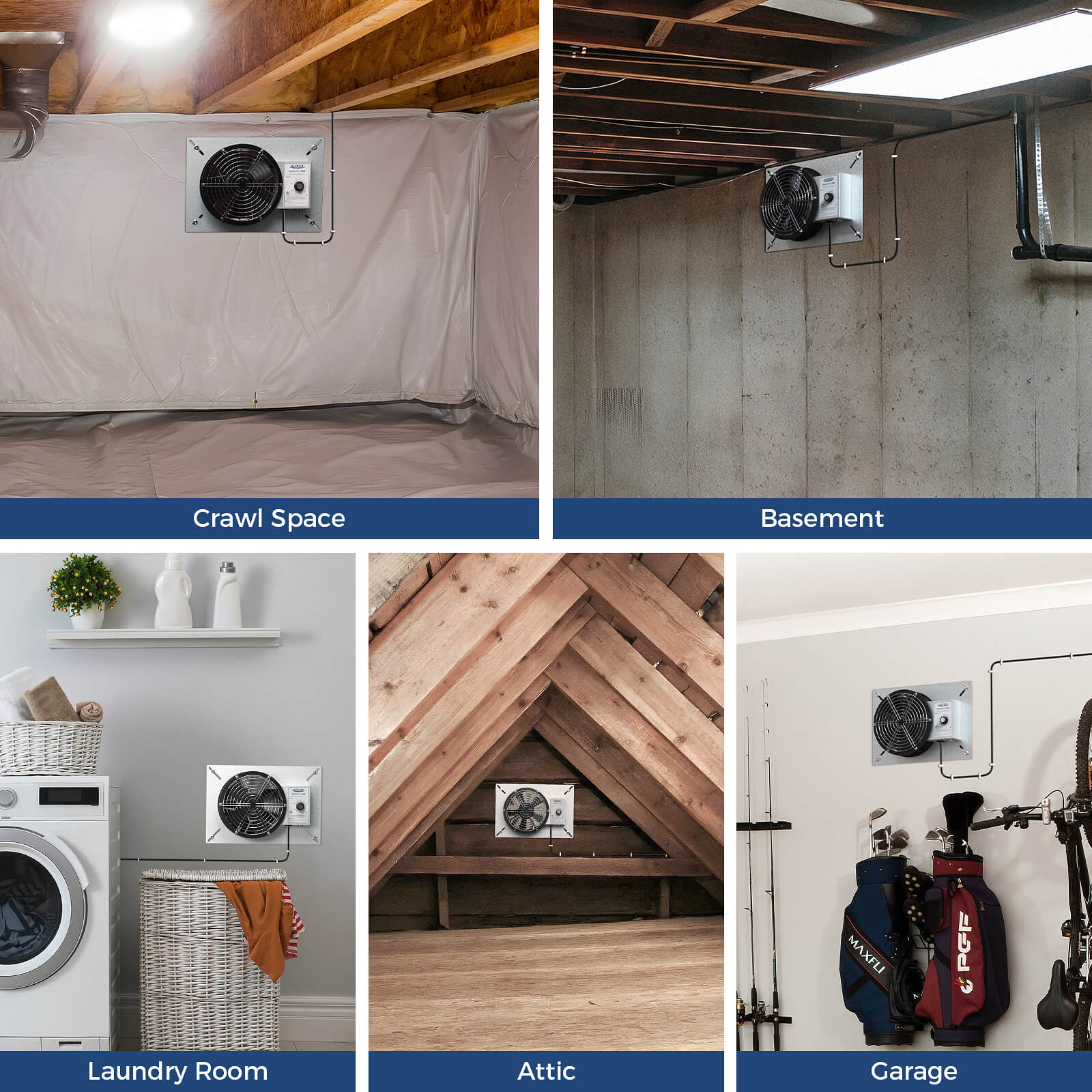 AlorAir IP55 Grade High Flow Crawl Space Ventilator Fan Ventipro 540