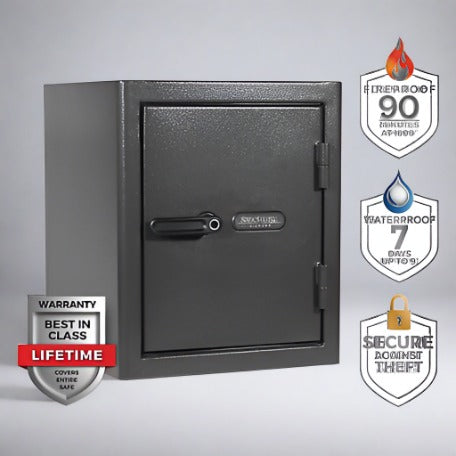 Sanctuary Diamond 2.33 cu. ft. Fireproof/Waterproof Home & Office Safe with Biometric Lock, Dark Gray Hammertone, SA-DIA3BIO-DP