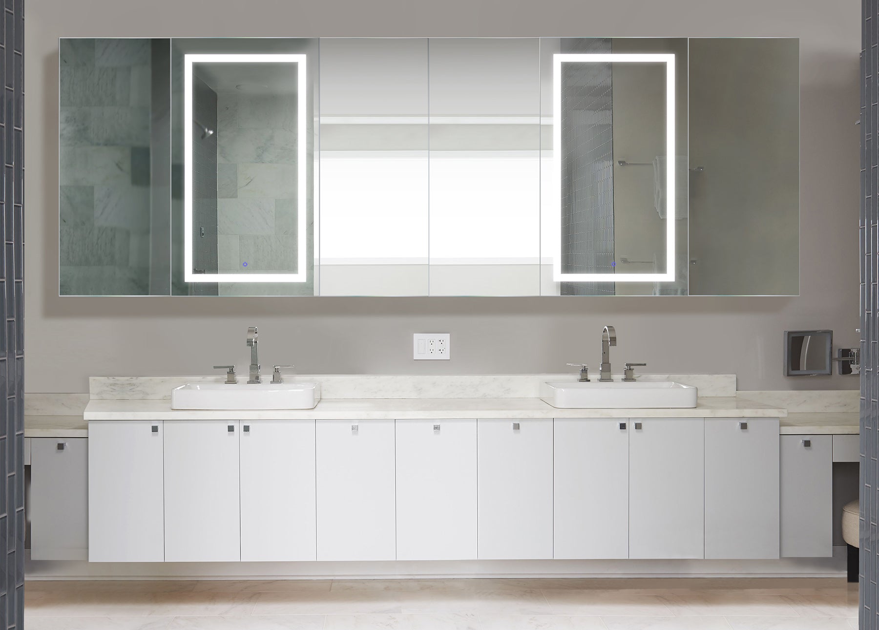 Krugg Svange Svange2442L 120″ X 42″ LED Medicine Cabinet w/Dimmer & Defogger