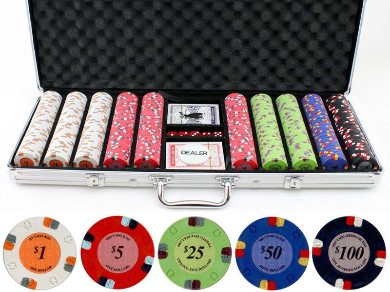 BBO Poker Tables 13.5g 500pc Lucky Horseshoe Clay Poker Chips Set