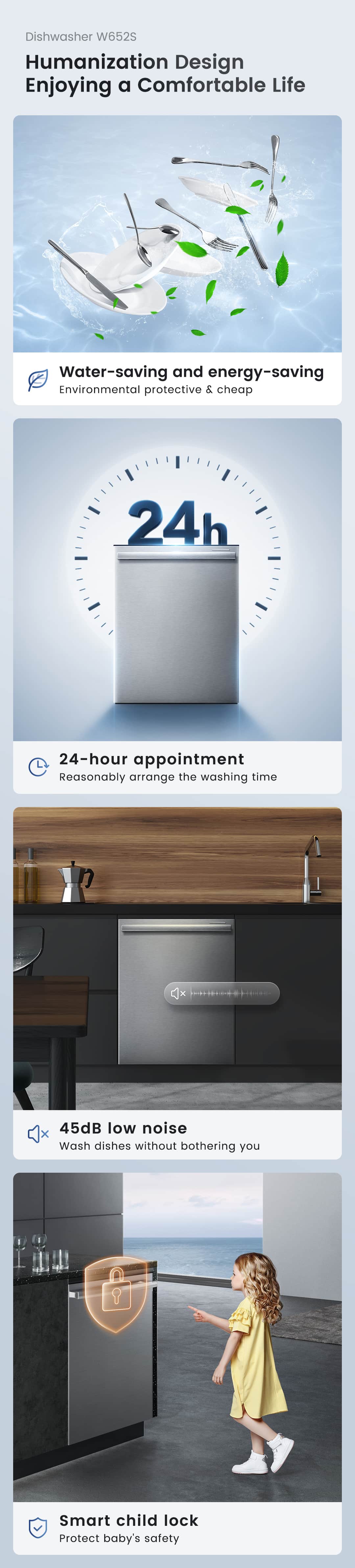 ROBAM 4-Piece Appliance Package - 30-Inch Radiant Electric Ceramic Glass Cooktop, Under Cabinet/Wall Mounted Range Hood, Dishwasher and Wall Oven in Stainless Steel AP4-W412-A671