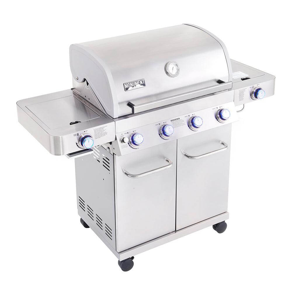 Monument Grills 24367 Stainless Infrared Gas Grill 4 Burners Liquid Propane Gas