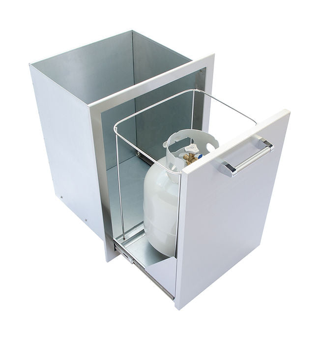 Kokomo Grills Outdoor Kitchen Stainless Steel Trash/Propane Pull-Out KO-TRHD