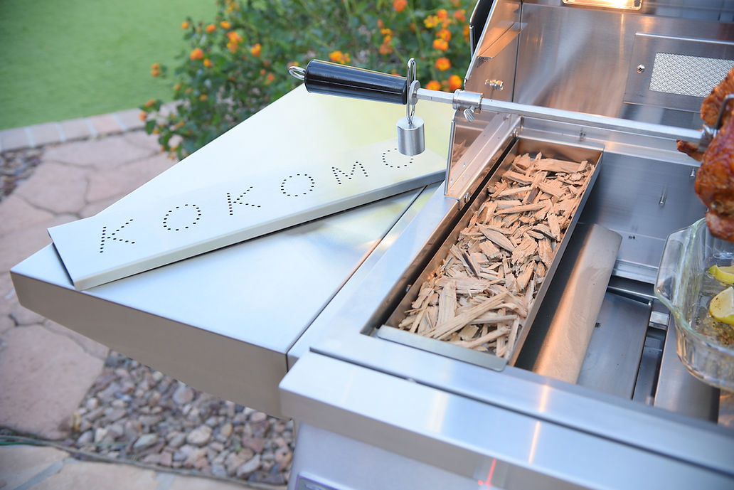 Kokomo Grills Smoker Chip Box Insert in Stainless Steel KO-BAK-SMKBX