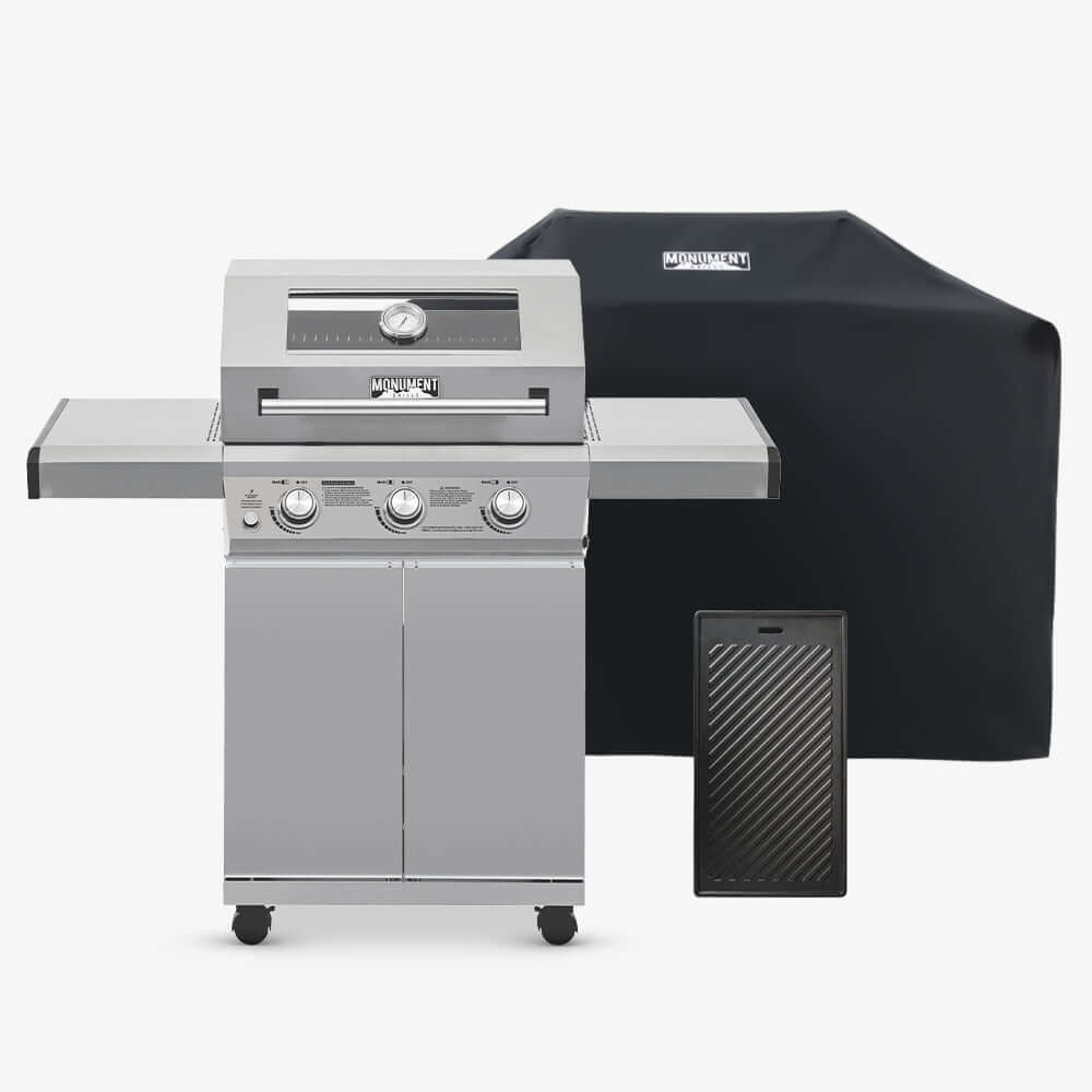 Monument Grills Mesa 300 Stainless Gas Grill 3 Burners Liquid Propane Gas