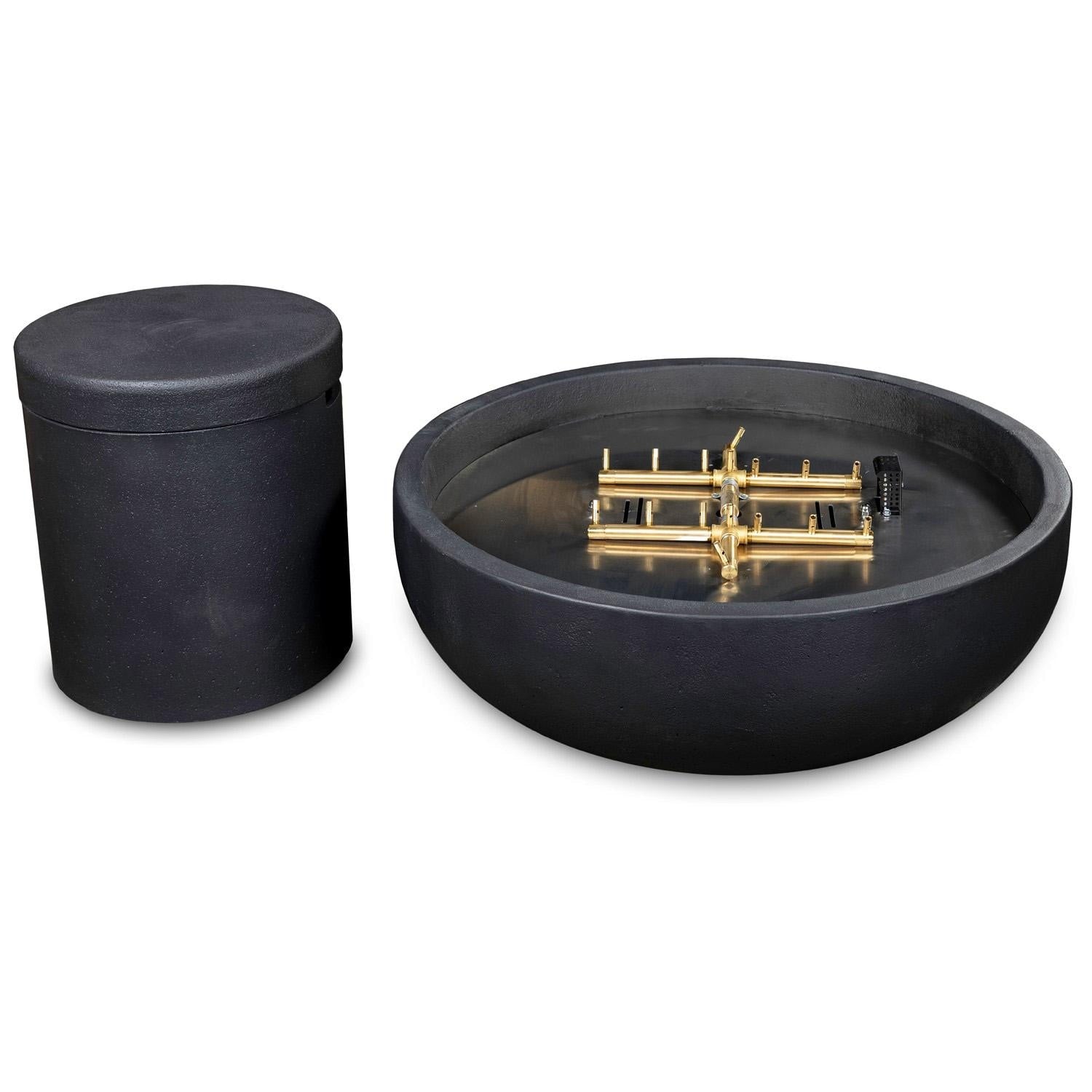 Blaze 38 Inch Round Concrete Propane Fire Bowl in Phantom BLZ-38-FBOWL-LP