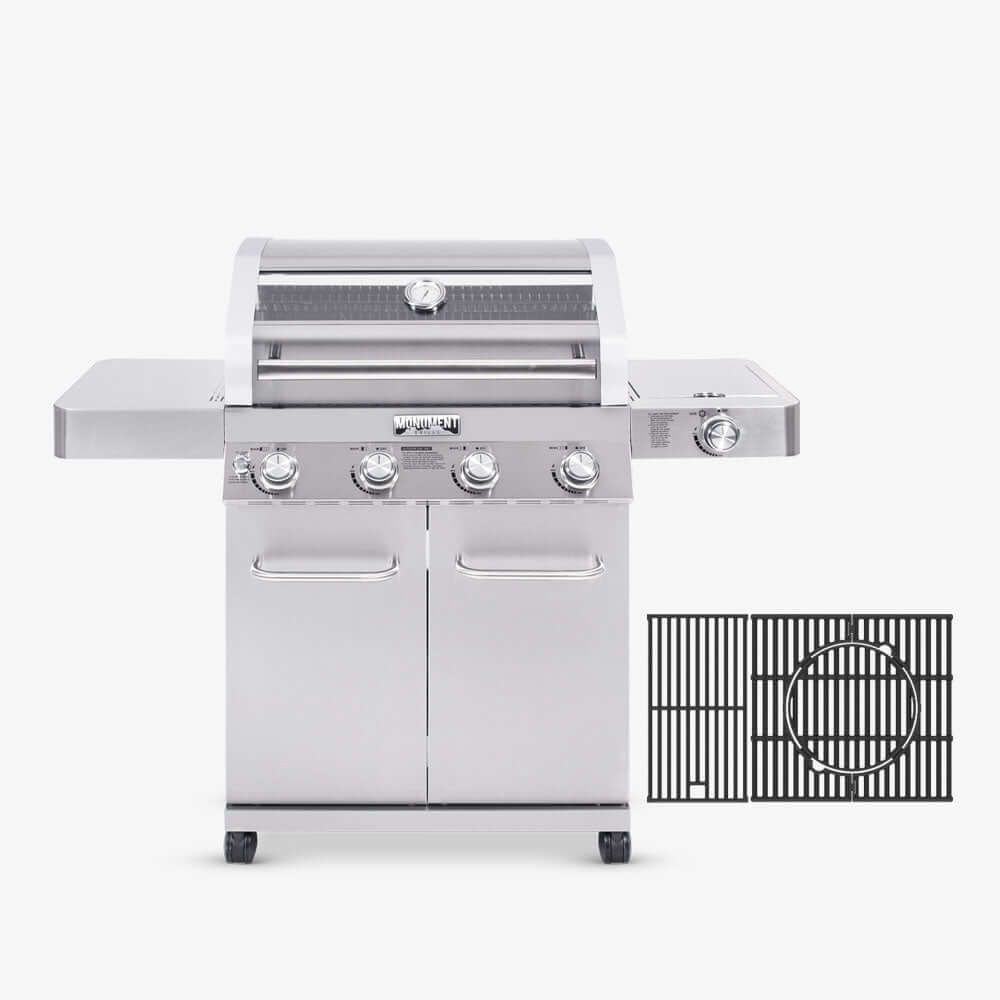Monument Grills 41847NG Natural/Propane Gas Stainless Gas Grill 4 Burners Propane & Natural Gas