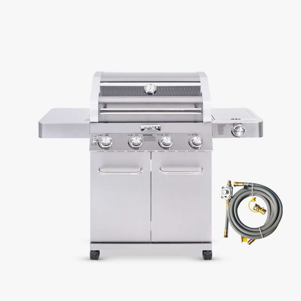 Monument Grills 41847NG Natural/Propane Gas Stainless Gas Grill 4 Burners Propane & Natural Gas