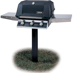 MHP Tri-Burn W3G4DD Natural Gas Grill With SearMagic Grids On In-Ground Post