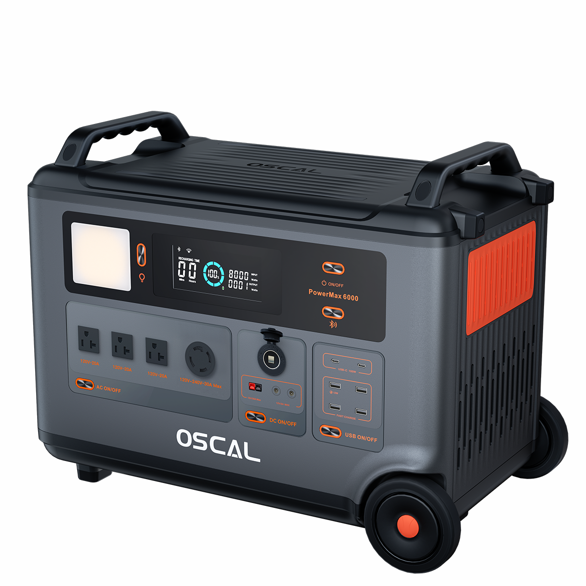 Oscal PowerMax 6000 6000W Portable Power Station with 120/240V Dual Voltage