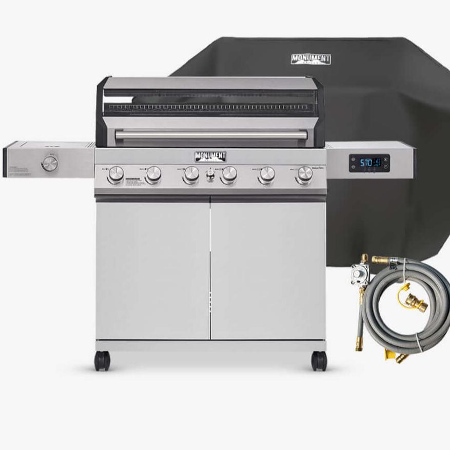 Monument Grills Denali 605 Stainless Smart Gas Grill 6 Burners Propane & Natural Gas