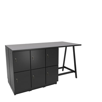 Safco Resi Bistro-Height Collaboration Table, 12 Lockers – 105”W 224667