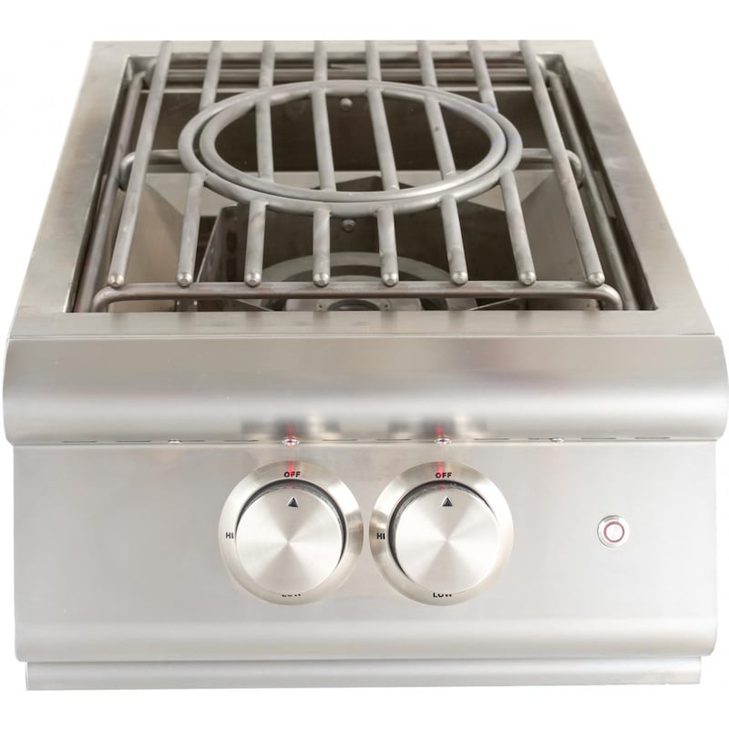 Blaze Premium LTE Built-in Natural Gas High Performance Power Burner w/ Wok Ring & Stainless Steel Lid BLZ-PBLTE-NG