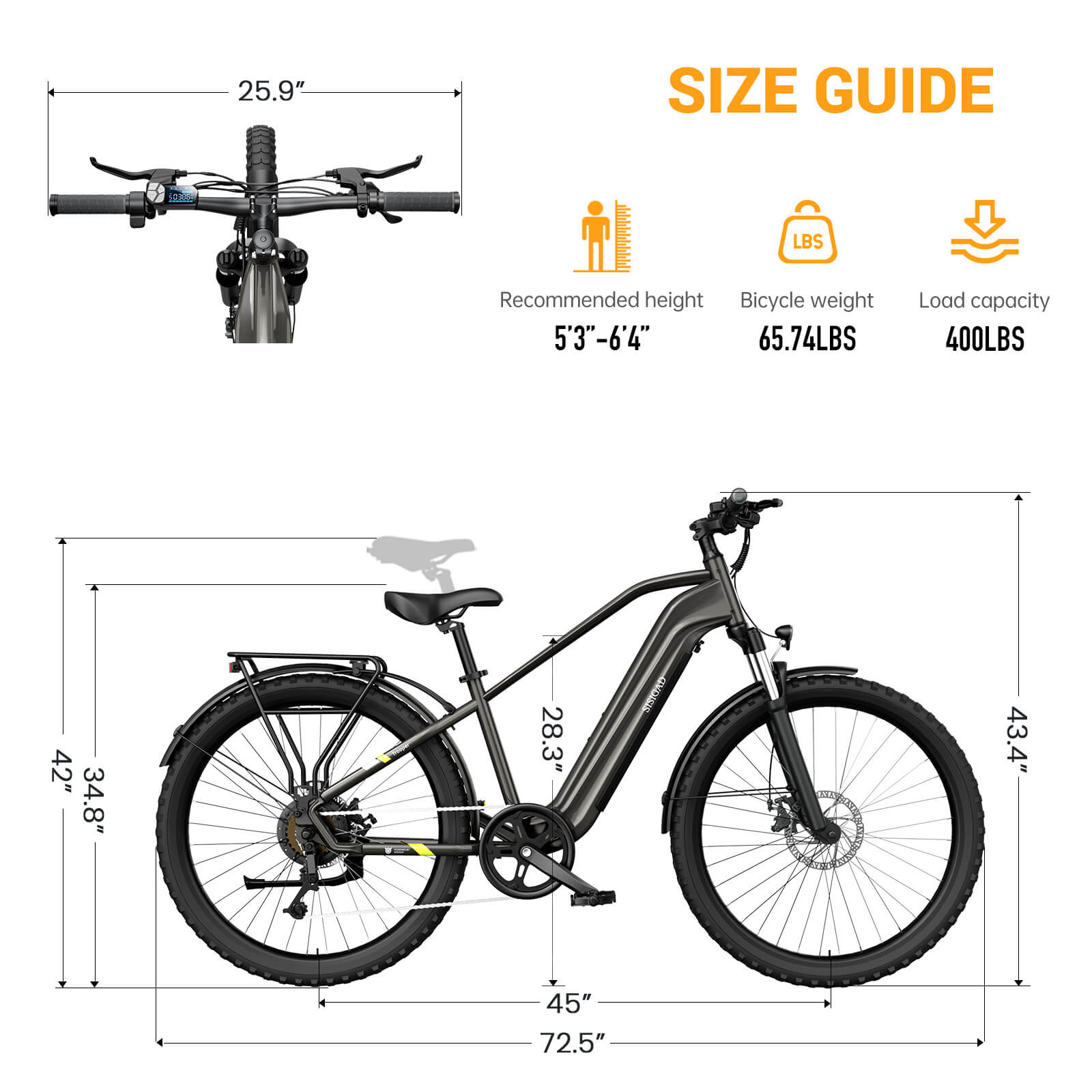 Sisigad 27.5" Trooper Commuting Electric Bike