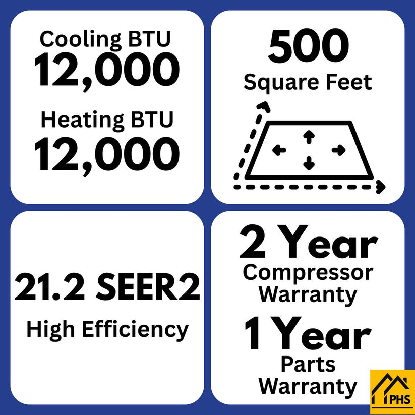 MRCOOL 5th Gen Advantage 12,000 BTU Single Zone Mini Split Complete System with 16ft. Line Set 115V (HVAC Technician Required), A-12-HP-115D-O