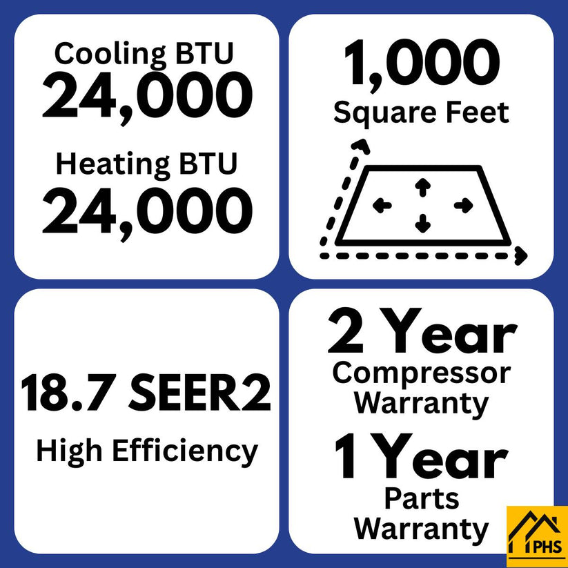 MRCOOL 5th Gen Advantage 24,000 BTU Single Zone Mini Split Complete System with 16ft. Line Set 230V (HVAC Technician Required), A-24-HP-230D-O
