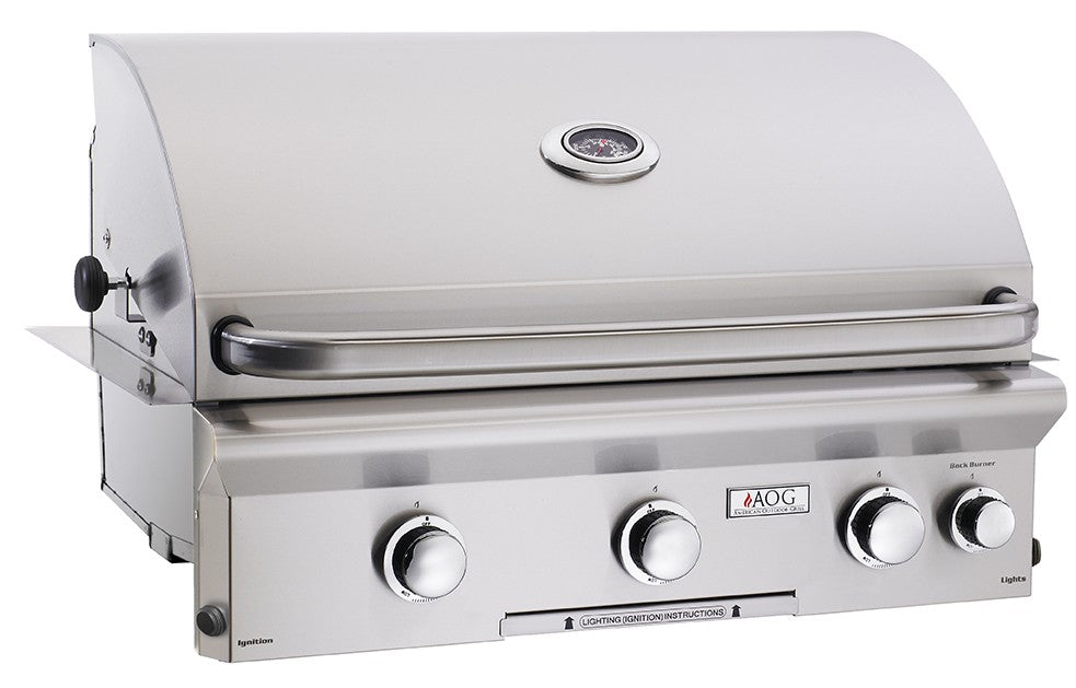 American Outdoor Grill L-Series - 30-Inch 3-Burner Built-In Grill with Rotisserie - Natural Gas - AOG30NBL