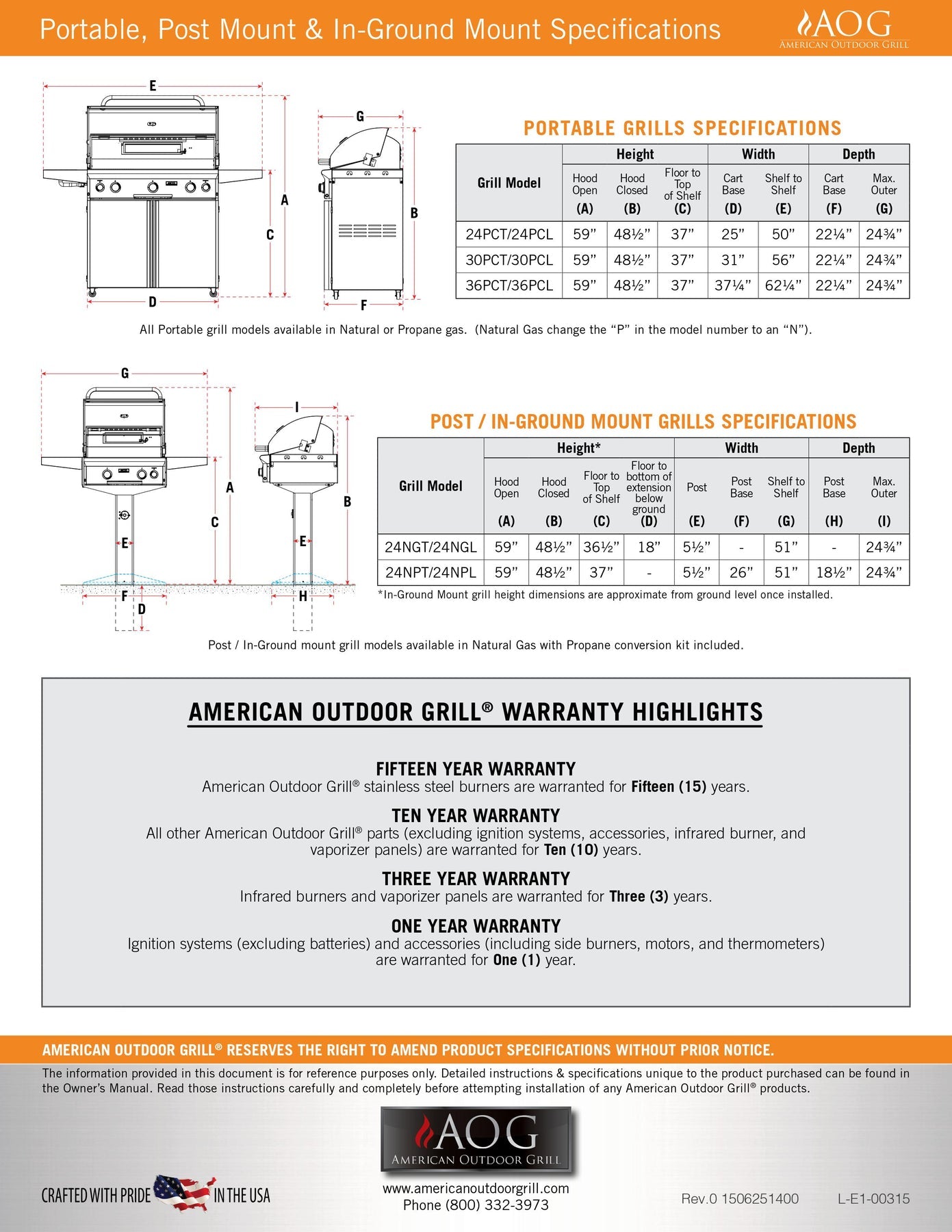 American Outdoor Grill L-Series - 24-Inch 2-Burner Freestanding Grill with Rotisserie on Pedestal - Natural Gas - AOG24NPL