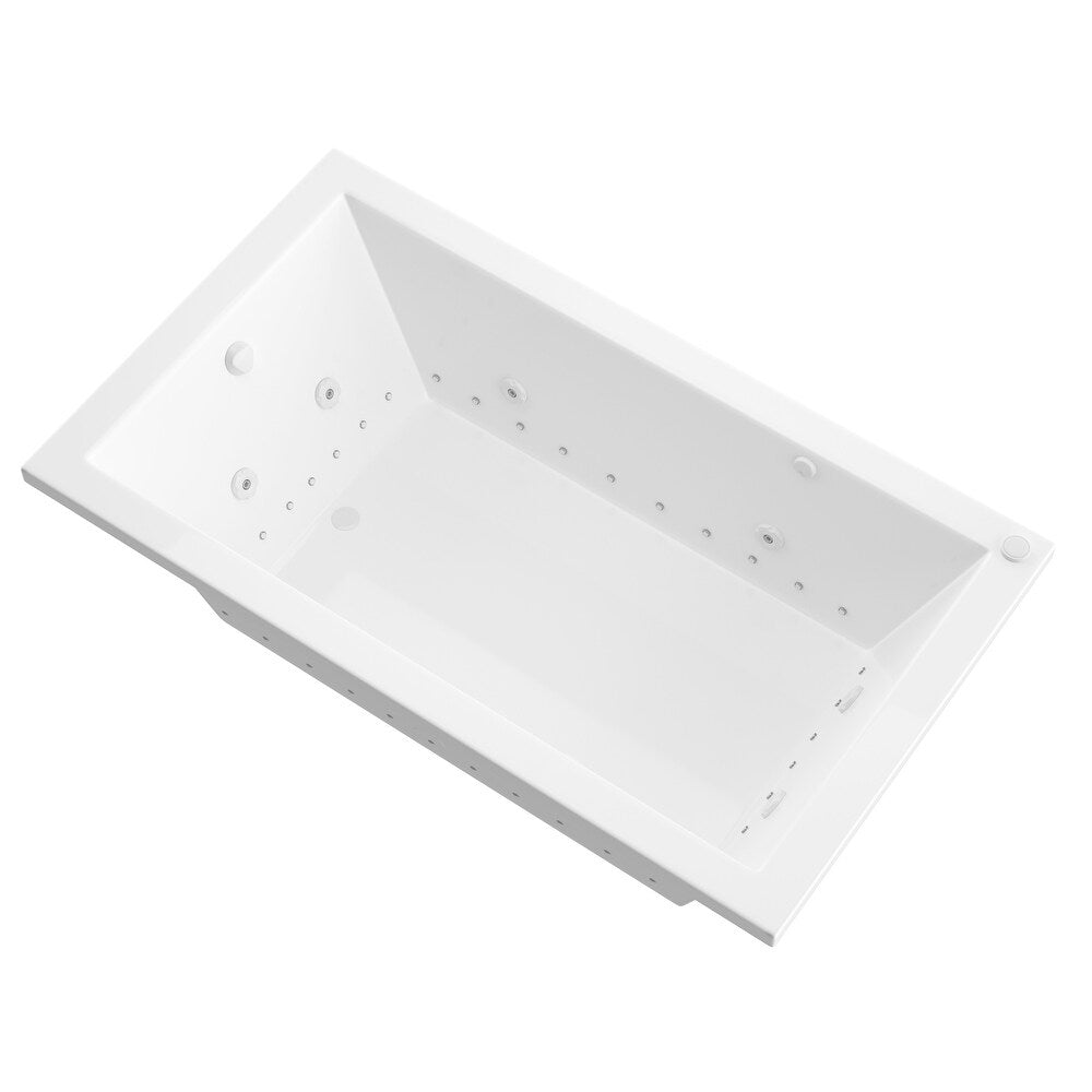 Atlantis Whirlpools Venetian 42 x 72 Rectangular Air & Whirlpool Jetted Drop-In Bathtub in White 4272VNDL