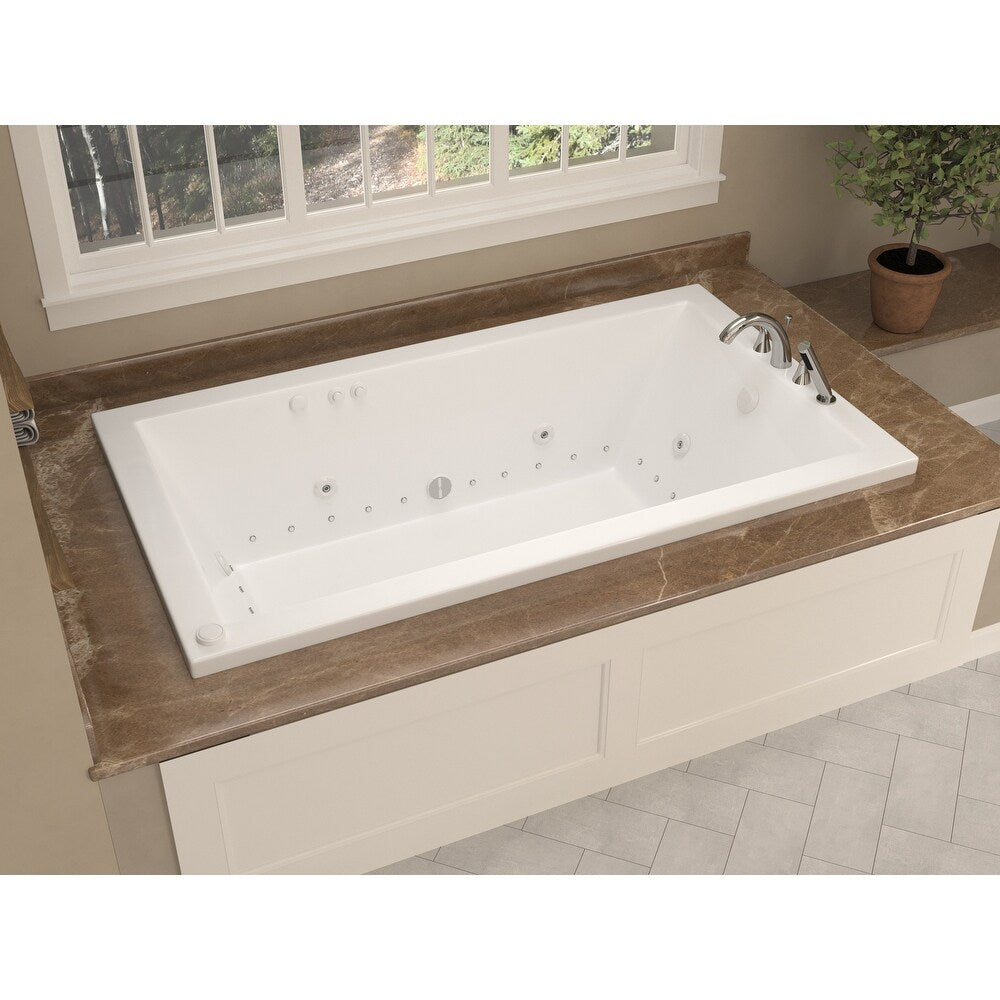 Atlantis Whirlpools Venetian 42 x 72 Rectangular Air & Whirlpool Jetted Drop-In Bathtub in White 4272VNDL