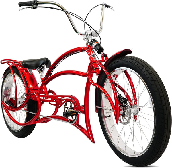 Tracer 26" Leopard Pro 3-Speed Vintage Stretch Beach Cruiser Bike MB-LEOPARD 3i Pro-BL