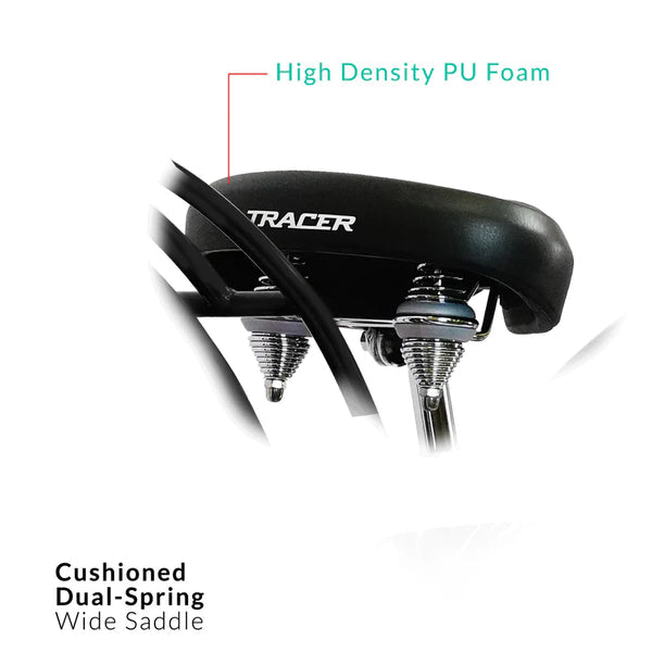 Tracer 26" Leopard Pro 3-Speed Vintage Stretch Beach Cruiser Bike MB-LEOPARD 3i Pro-BL