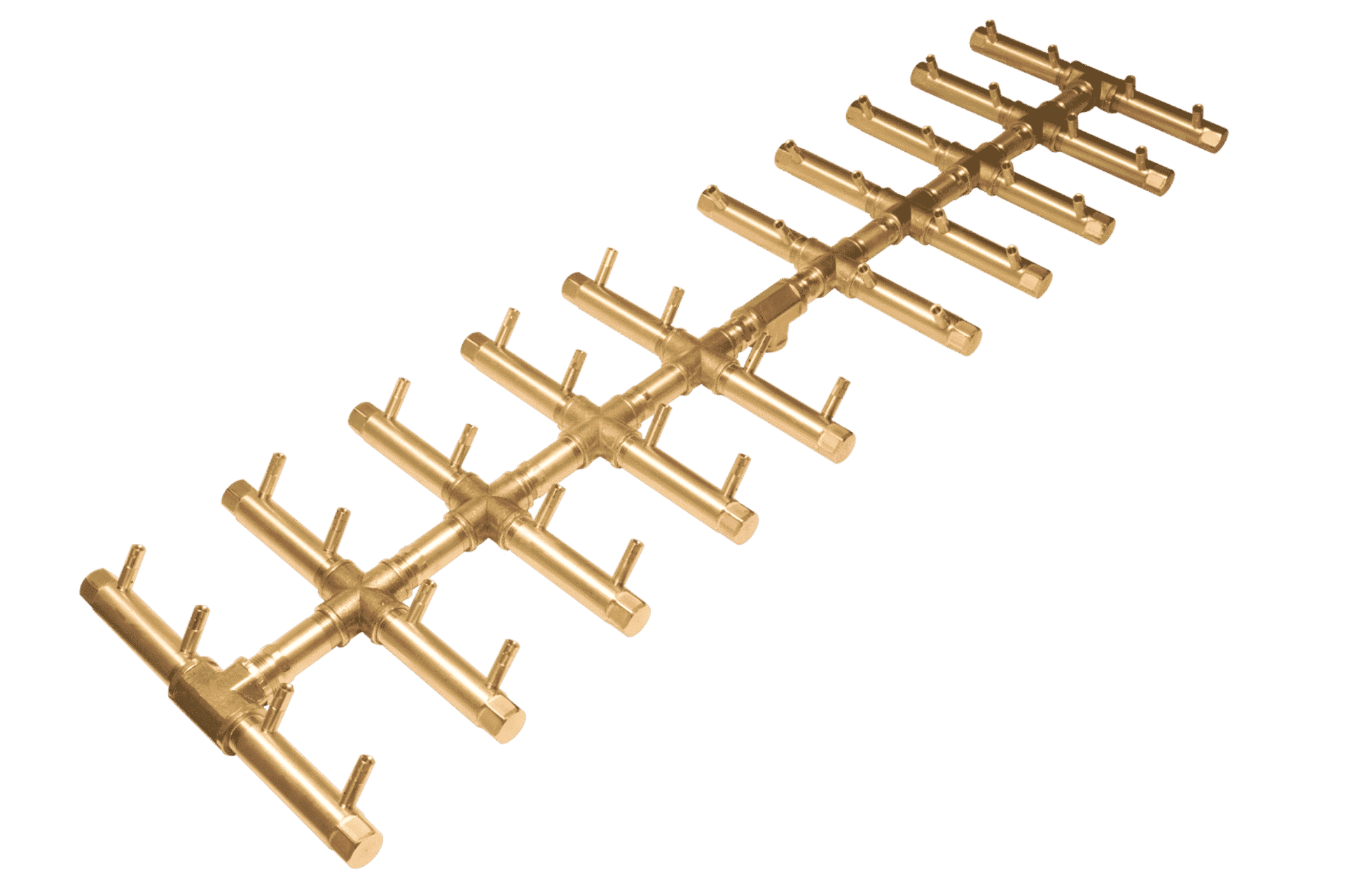 Warming Trends Crossfire Double Tree Style Brass Gas Fire Pit Burners CFBDT160NG