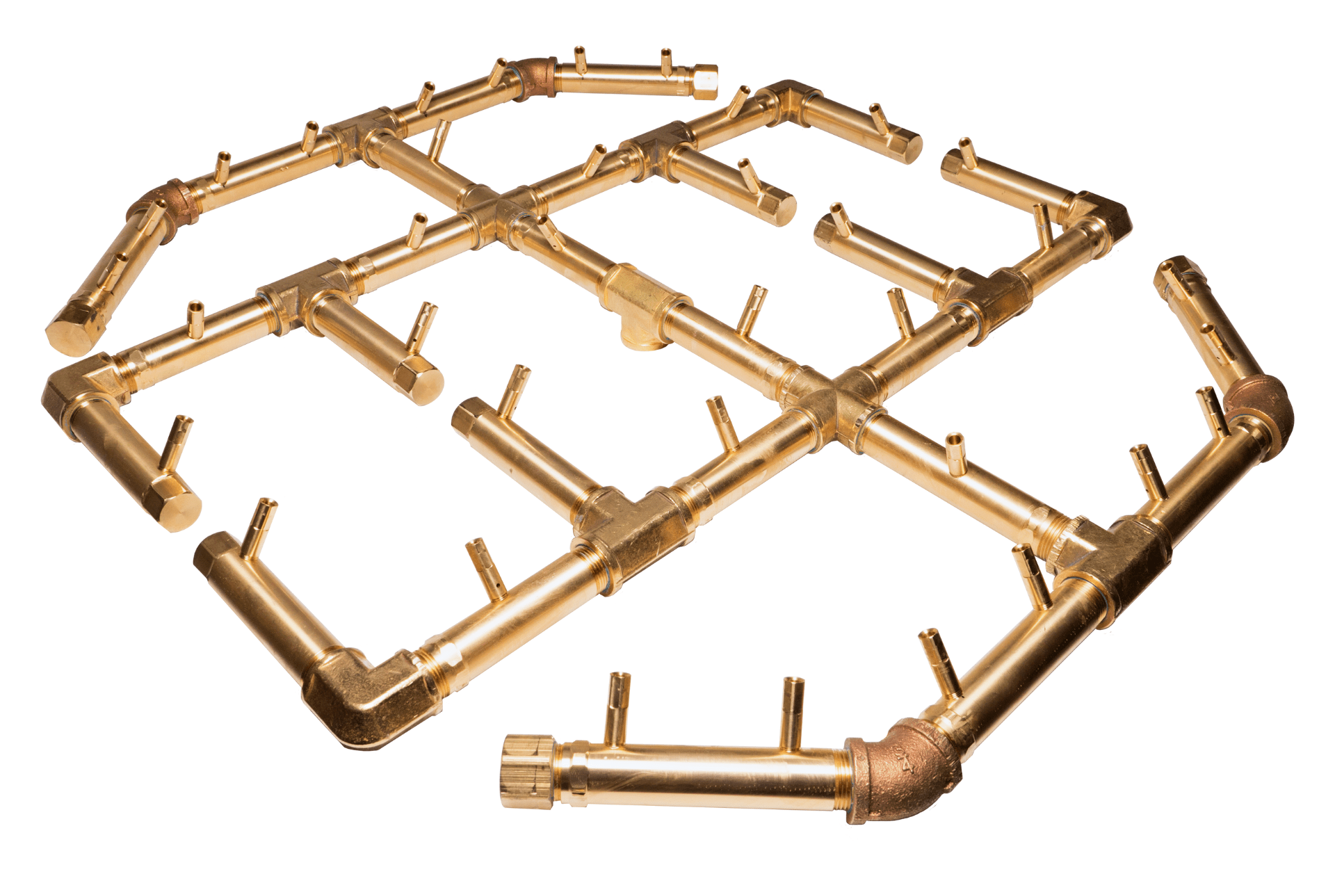 Warming Trends Crossfire Octagonal Style Brass Gas Fire Pit Burners CFBO140NG