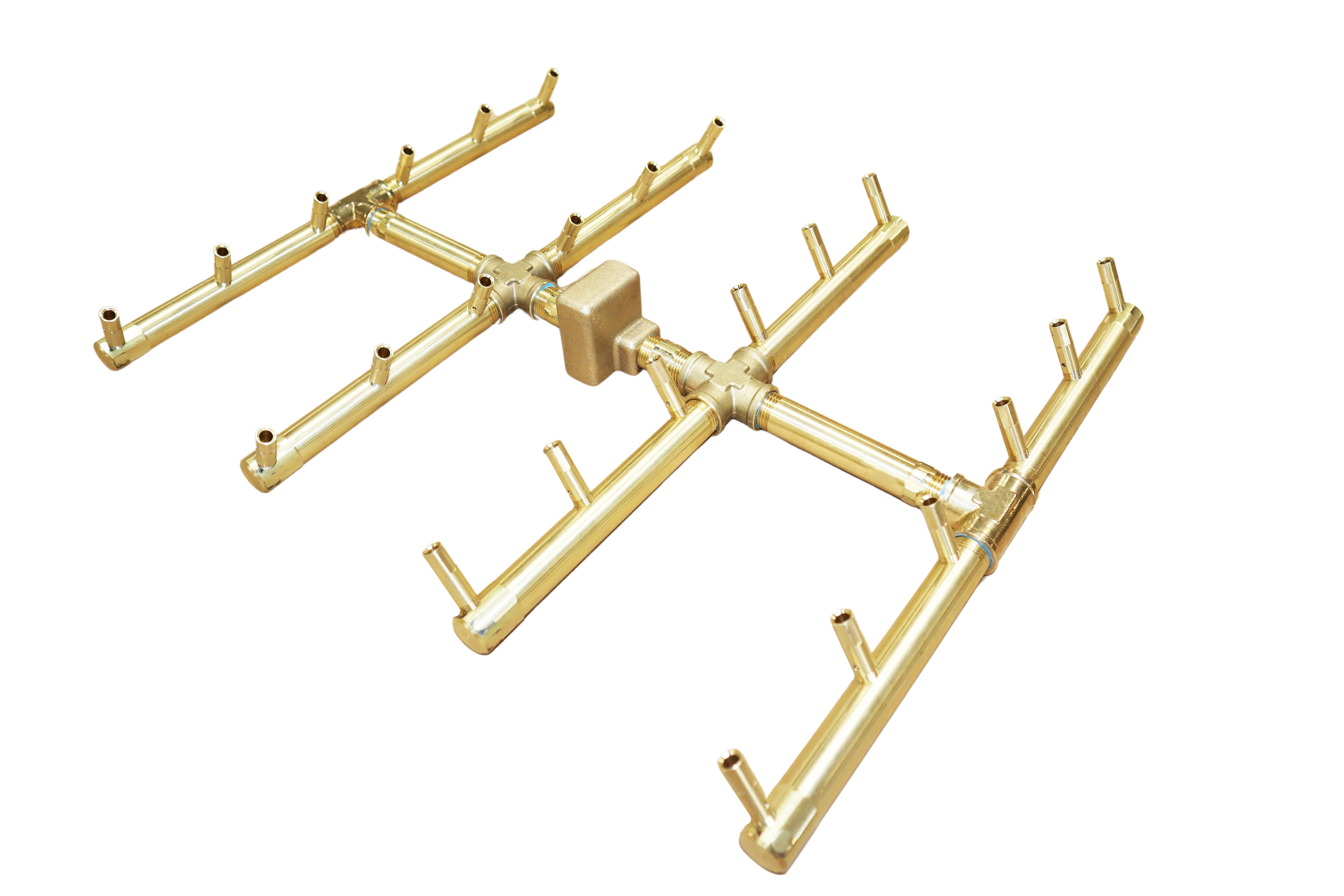 Warming Trends Crossfire Square Style Brass Gas Fire Pit Burners CFBST1201NG