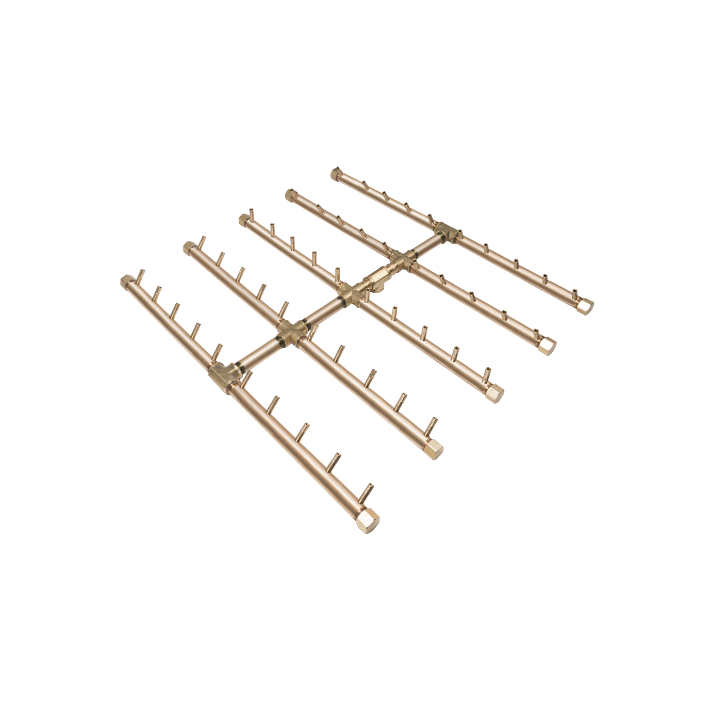 Warming Trends Crossfire Square Style Brass Gas Fire Pit Burners CFBST1201NG