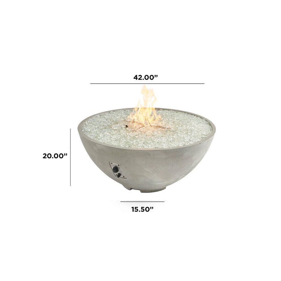 Outdoor Greatroom Cove Edge Round 42-Inch Gas Fire Pit Bowl CV-30EWHT