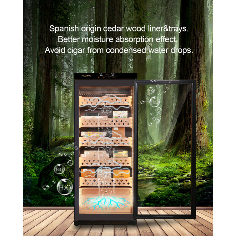Raching MON1800A Cigar Climate Control Humidor Cabinet with Ammonia Removal