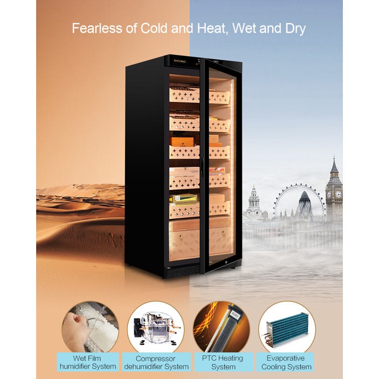 Raching MON1800A Cigar Climate Control Humidor Cabinet with Ammonia Removal