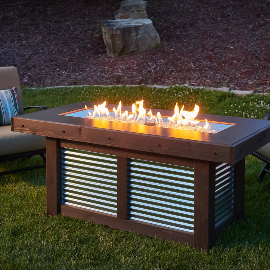 Outdoor Greatroom Denali Brew Linear 56-Inch Gas Fire Pit Table DENBR-1242
