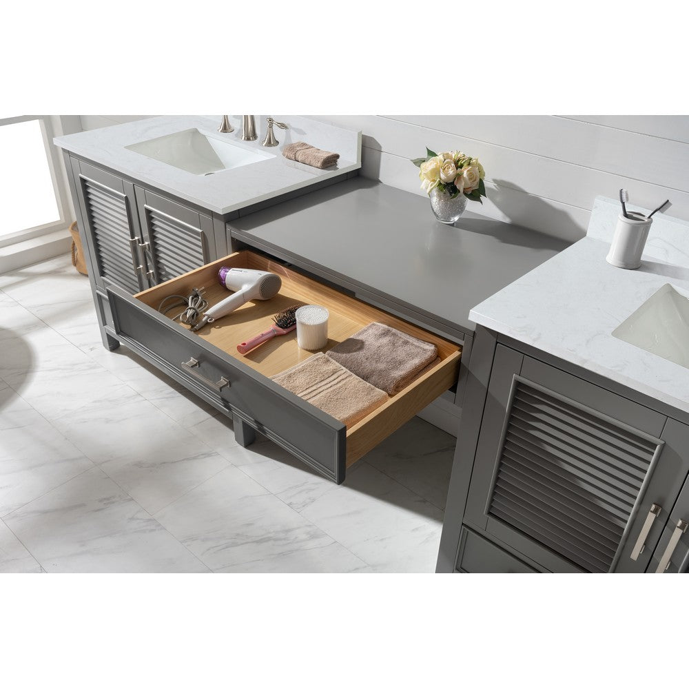 Design Element ES-102MC-GY Estate 102 Inch Double Sink Bathroom Vanity Modular Set