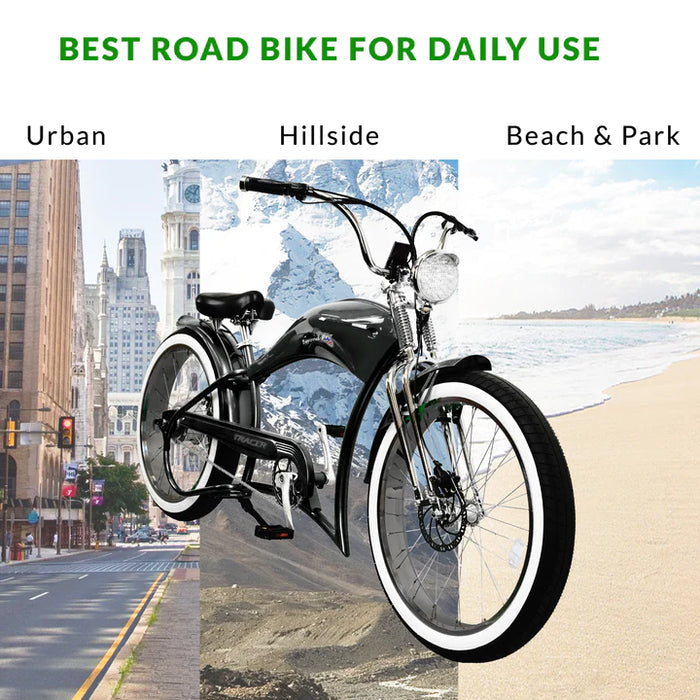 Tracer 500W 26" Twenty5 DS Cruiser Electric Bike MB-EB-TWENTY5-DS-BL