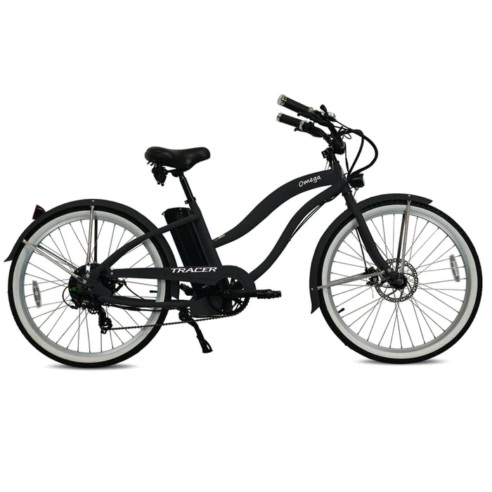 Tracer 500W 26" Omega Women's Beach Cruiser Electric Bike MB-EB-OMEGA-F-BK/ BK
