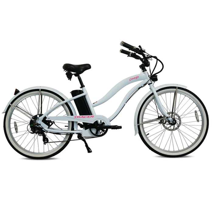 Tracer 500W 26" Omega Women's Beach Cruiser Electric Bike MB-EB-OMEGA-F-BK/ BK