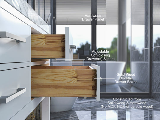 Ancerre Designs Elizabeth Bathroom Vanity With Sink And Carrara White Marble Top Cabinet Set